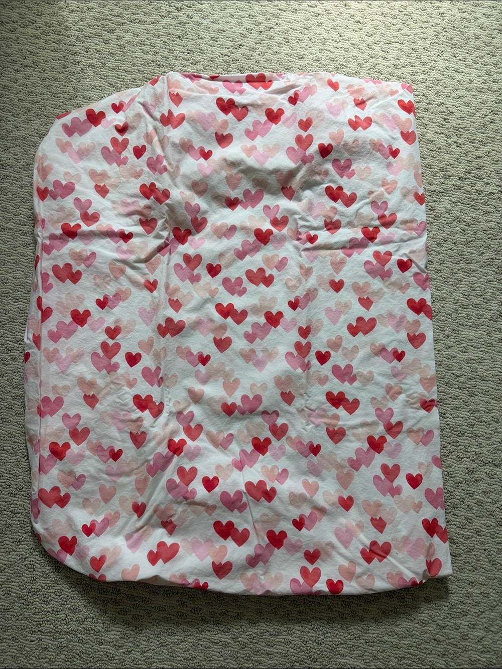 Pottery Barn Kids Heart Print Pink & Red Crib Sheet